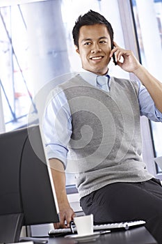 Businessman on mobilephone