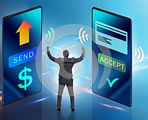 Businessman in money transfer concept