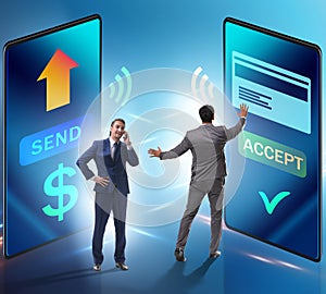 Businessman in money transfer concept