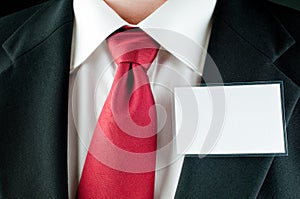 Businessman with nametag