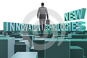 Businessman in new technologies concept