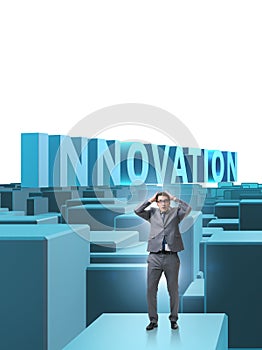 Businessman in new technologies concept