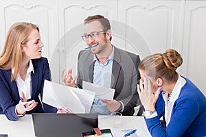 Businessman not satisfied with the proposal of his colleague on