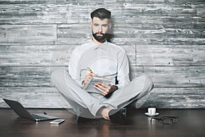Businessman with notepad