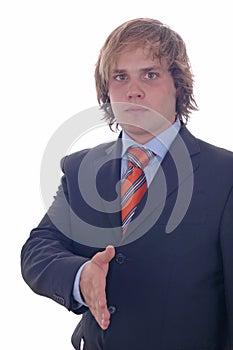 Businessman offering handshake