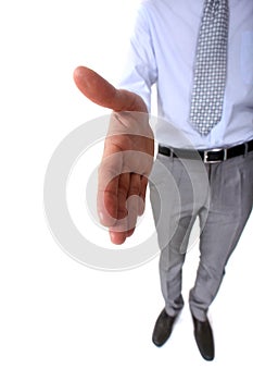 Businessman offering his hand