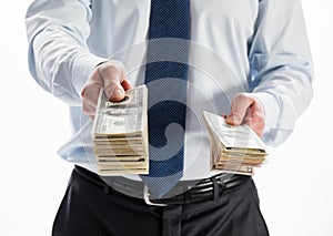 Businessman offering money to you