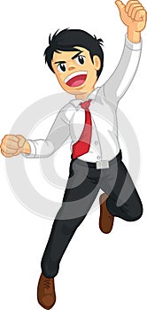 Businessman or Office Worker Jumping in Joy