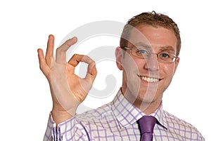 Businessman with OK gesture