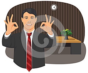 Businessman ok sign