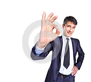 Businessman with okay gesture