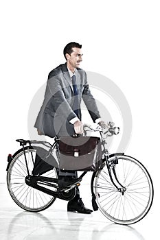 Businessman With Old-Fashioned Bicycle