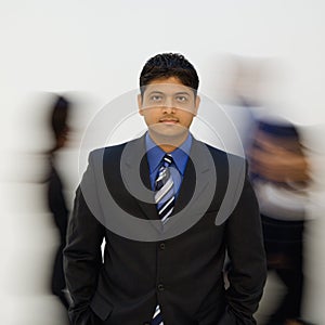 Businessman with others