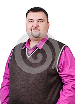 Businessman with overweight smiling