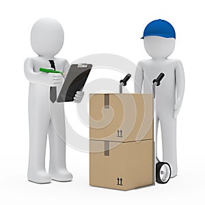 Businessman package delivery