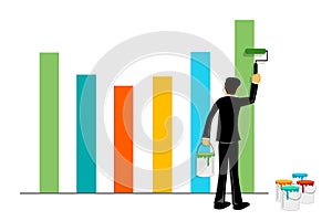 Businessman painting graph