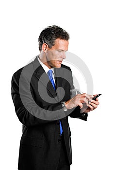 Businessman with palmtop photo