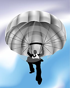 Businessman Parachuting Concept