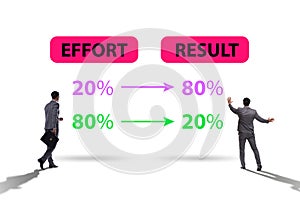 Businessman in pareto rule illustration