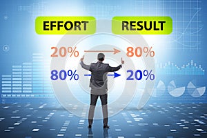 Businessman in pareto rule illustration