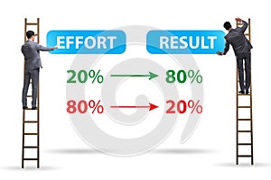 Businessman in pareto rule illustration