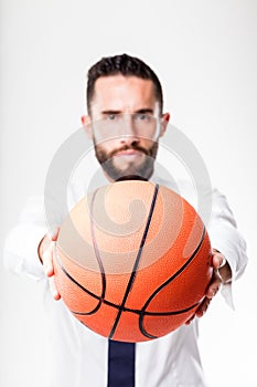 Businessman passing the ball to you