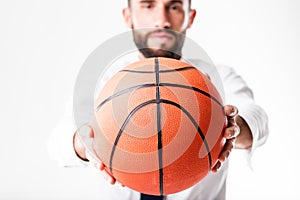 Businessman passing the ball to you