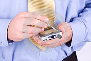 Businessman with PDA