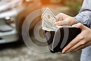 Businessman Person holding a wallet