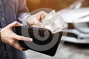 Businessman Person holding a wallet