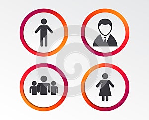 Businessman person icon. Group of people symbol.