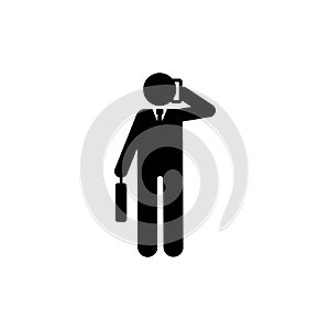 Businessman, phone call, walk, office icon. Element of businessman pictogram icon. Premium quality graphic design icon. Signs and
