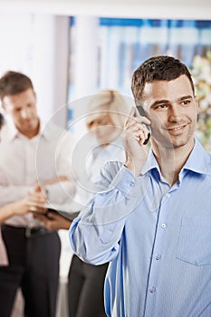 Businessman on the phone in office