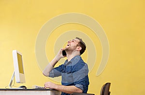 Businessman on phone at the office