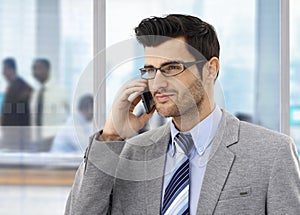 Businessman on the phone at office