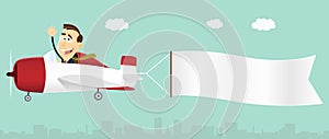 Businessman Plane Advertisement Banner