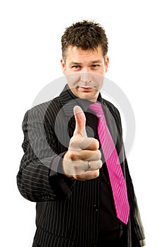 Businessman is pleased