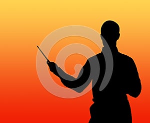 Businessman with pointer