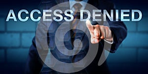 Businessman Pointing At ACCESS DENIED