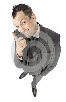 Businessman pointing finger