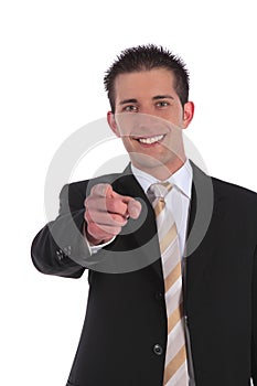 Businessman pointing with finger