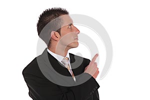 Businessman pointing with finger