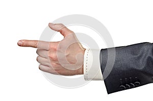 Businessman pointing finger