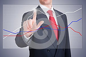 Businessman pointing a graph