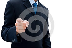 Businessman pointing his finger