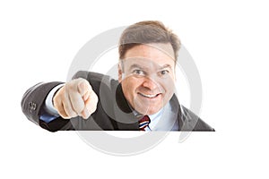 Businessman Pointing over Copyspace