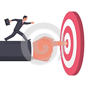 Businessman pointing to target vector