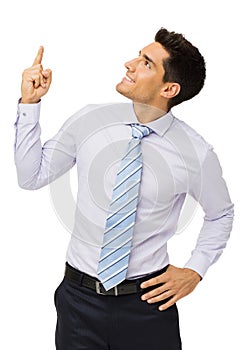 Businessman Pointing Upwards