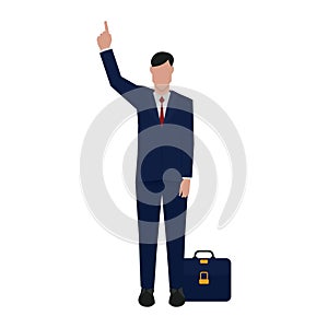 businessman pointing upwards. Vector illustration decorative design