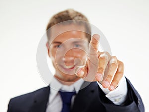 Businessman pointing at you